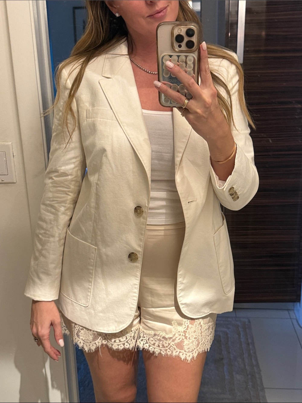 J. Crew Cream Single-Breasted Linen-Blend Blazer